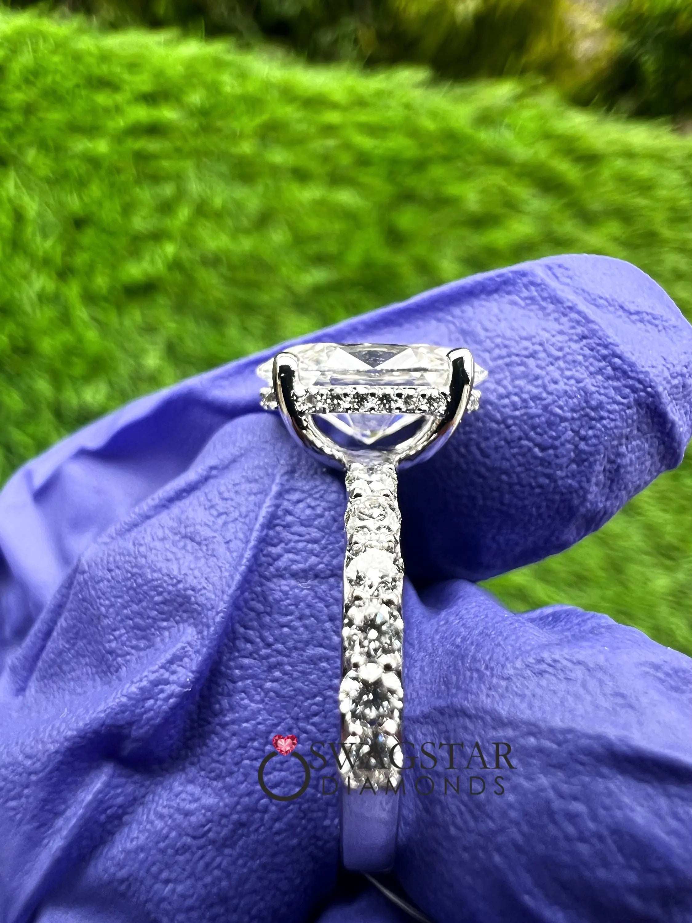 Oval Cut Hidden Halo Ring For Her