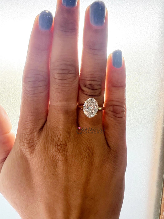 Oval Cut IGI Certified Lab Diamond Ring