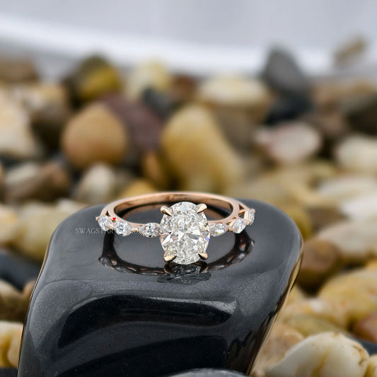 Oval Cut Lab Diamond Rings.
