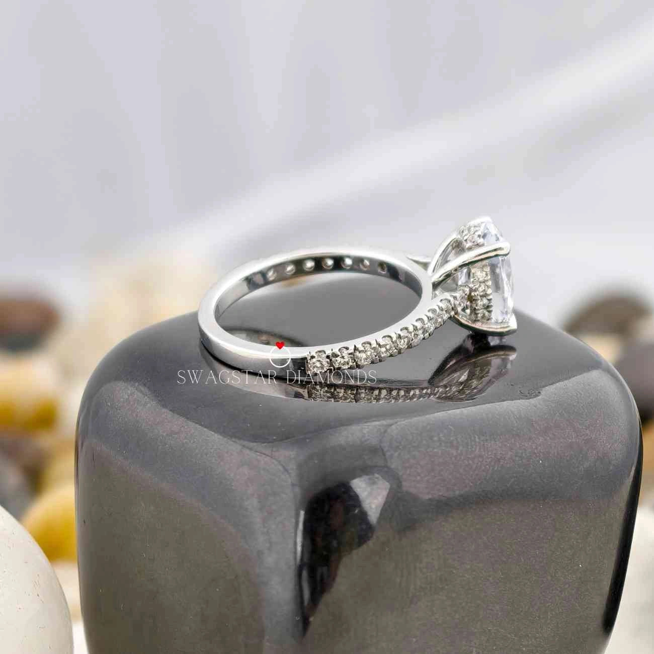 Oval Cut Pave Diamond Ring