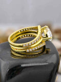 Oval Cut Ring With Curved Half Eternity Band
