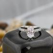 Oval Cut Solitaire Pave Ring