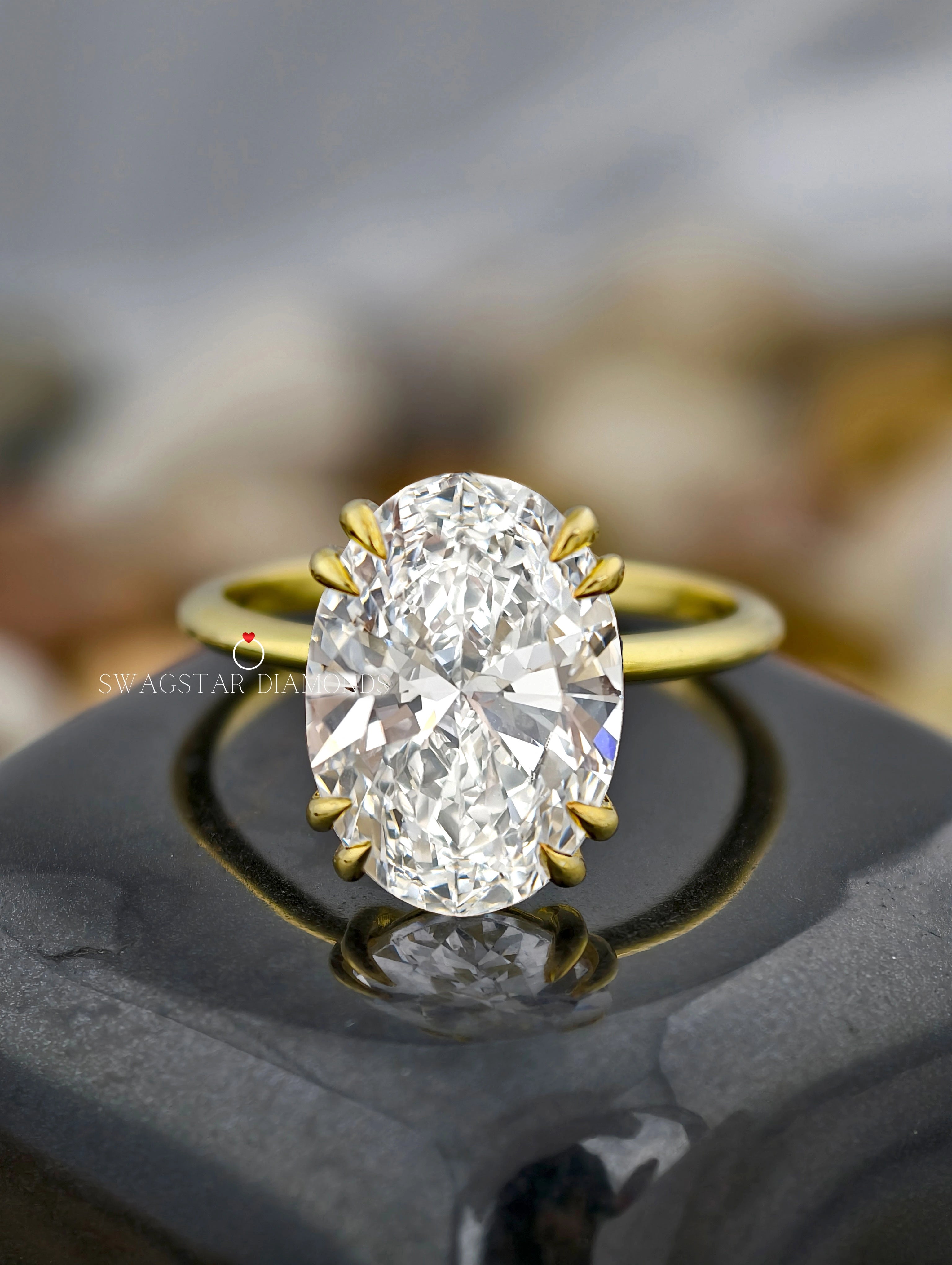 Oval Cut Solitaire Wedding Ring