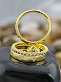 Oval Cut Three Ring Set