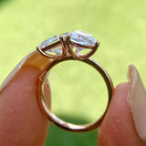 Pear And Emerald Toi Et Moi Lab Grown Diamond Ring