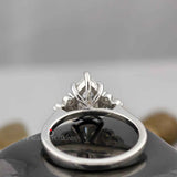 Pear And Round Diamond Accents Ring
