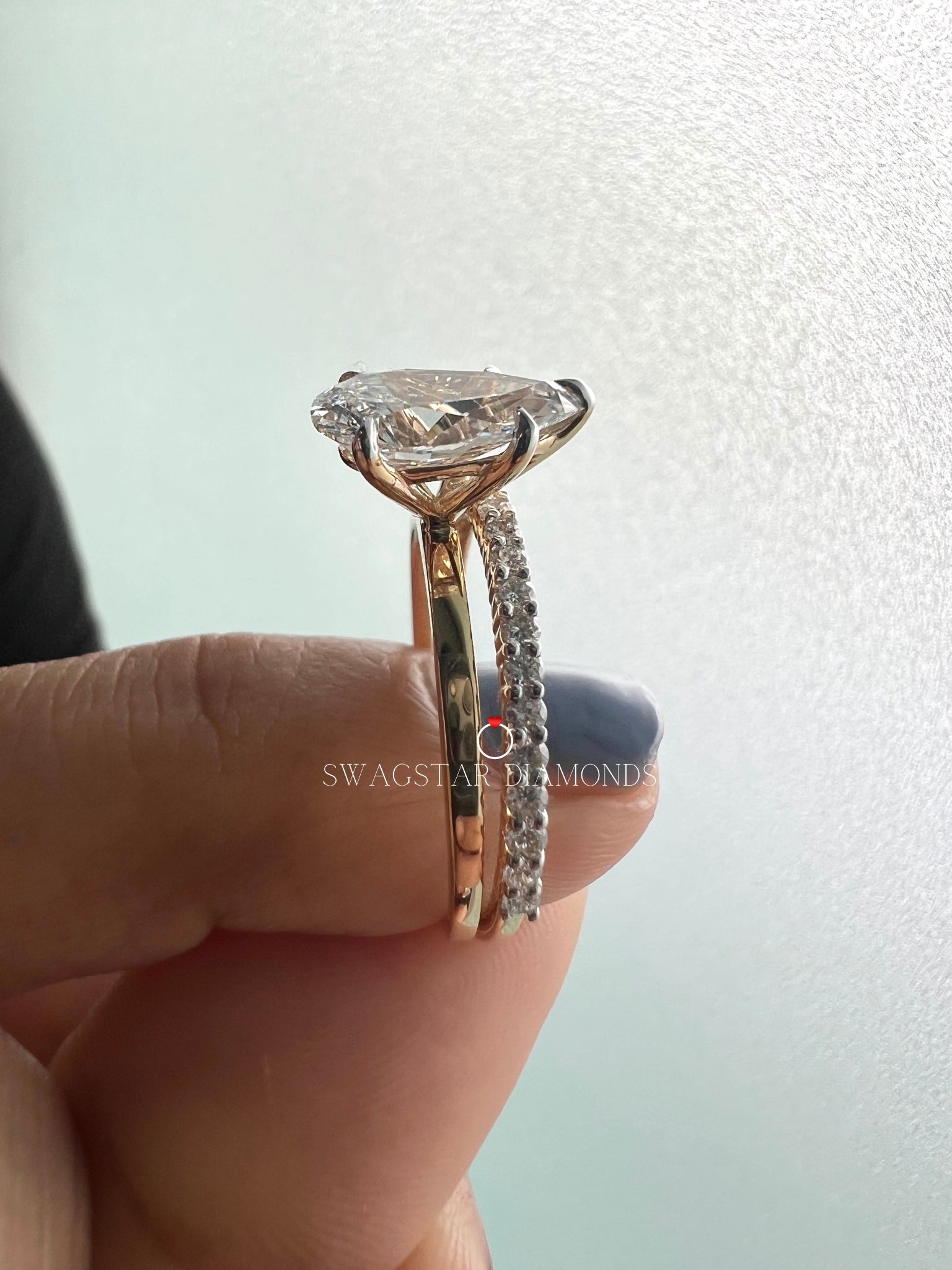 Pear Cut Bridal Set For Wedding 