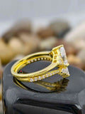Pear Cut Engagement Wedding Bridal Set 