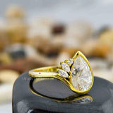 Pear Cut Half Bezel Ring