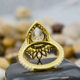 Pear Cut Halo Pave Setting Bridal Set