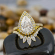 Pear Cut Halo Wedding Ring Set