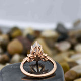 Pear Cut Hidden Halo Cluster Wedding Ring