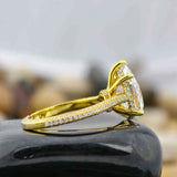 Pear Cut Hidden Halo Wedding Ring