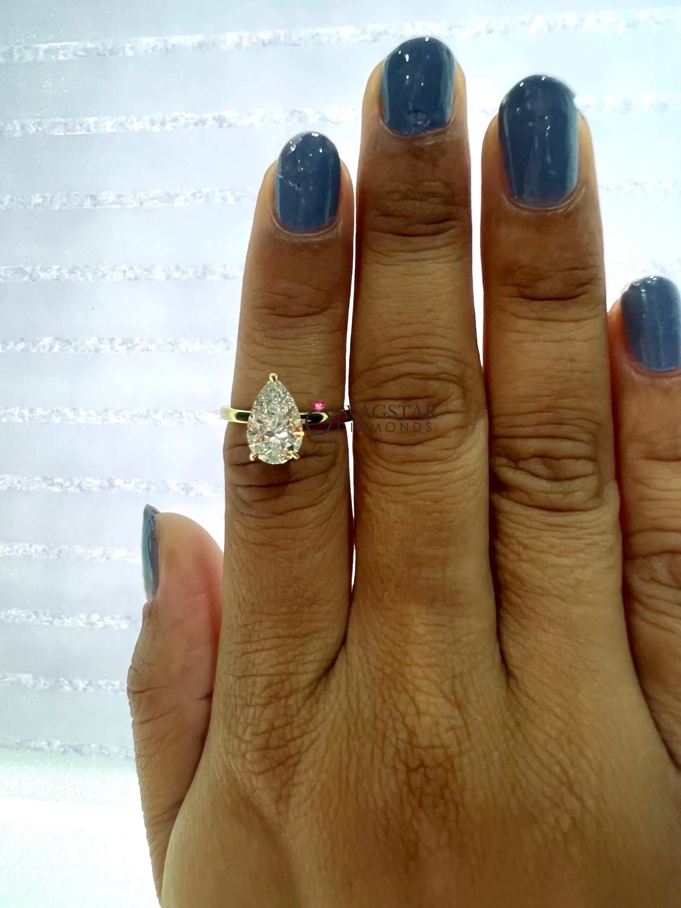 Pear Cut IGI Certified Diamond Ring