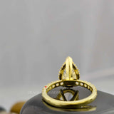 Pear Cut Lab Diamond Hidden Halo Ring