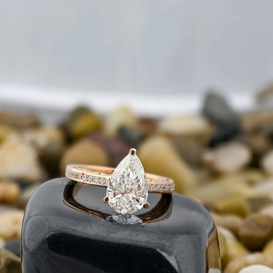 Pear Cut Lab Diamond Rings