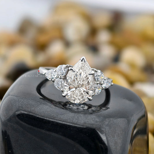 Pear Cut Lab Grown Anniversary Ring