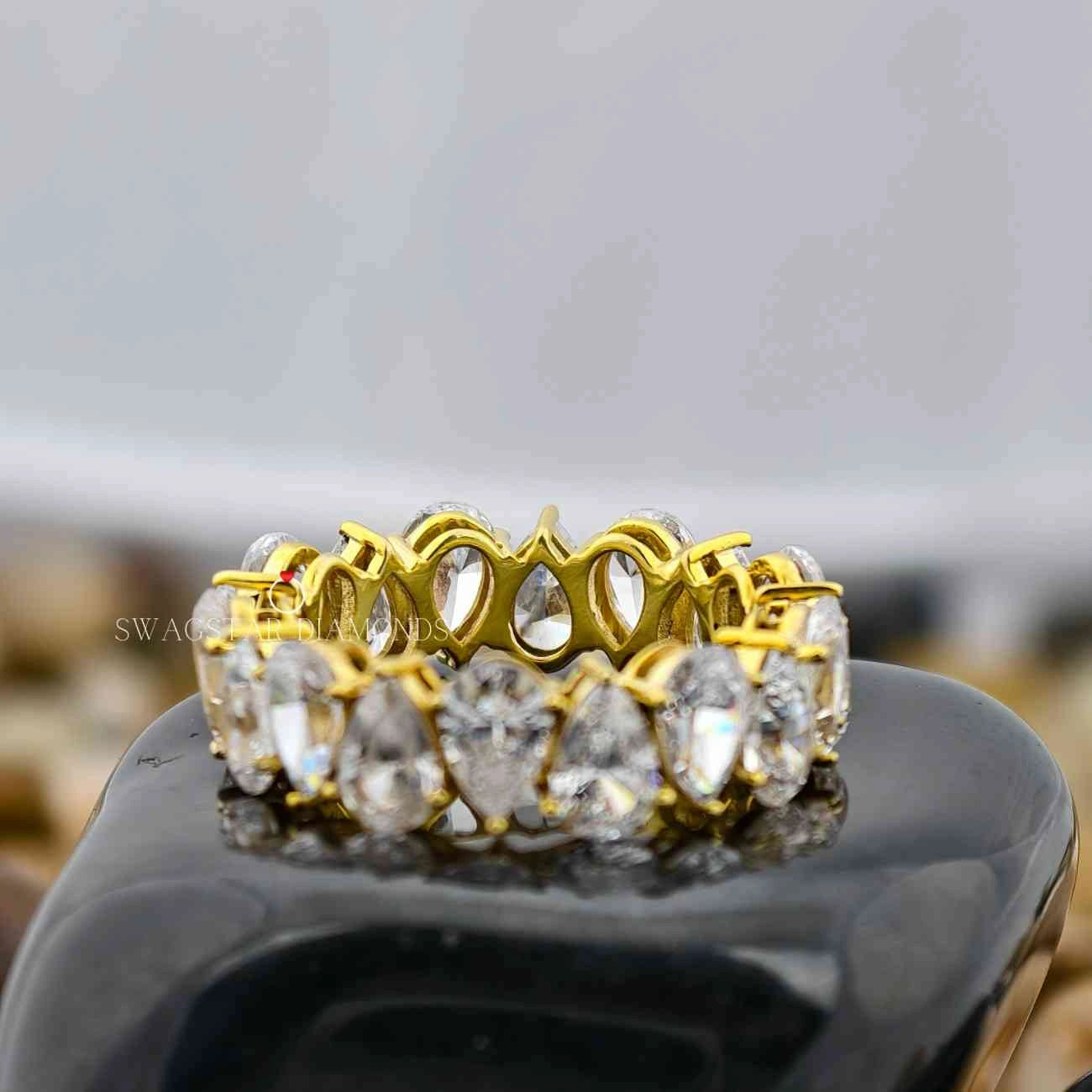 Pear Cut Lab Grown Diamond Eternity Band