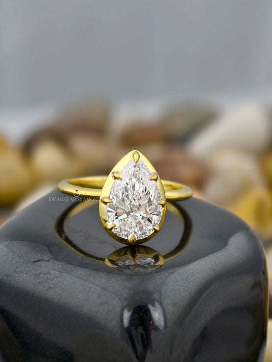 Pear Cut Lab Grown Diamond Rings