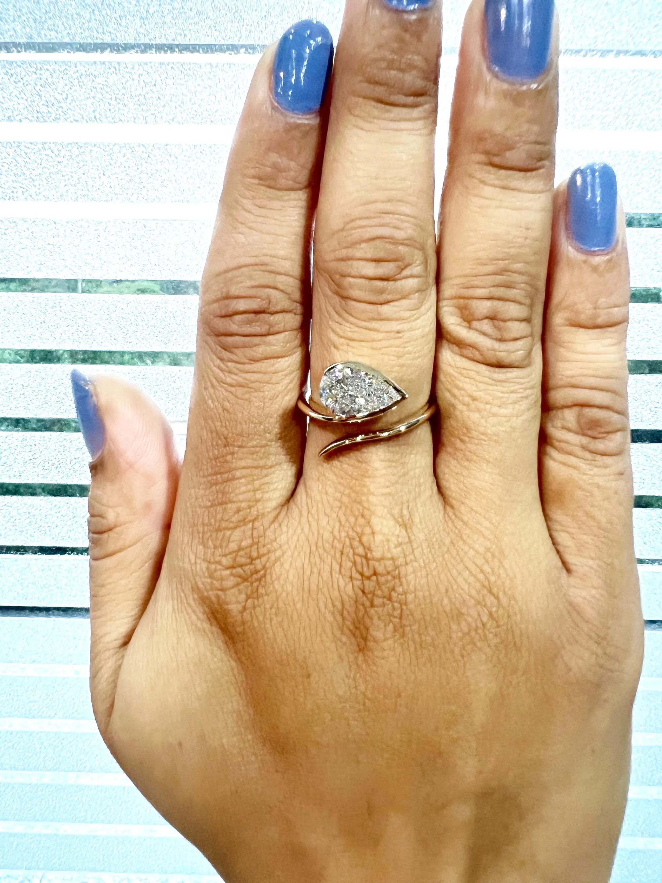 Pear Cut Lab Grown Diamond Wedding Ring for Bride