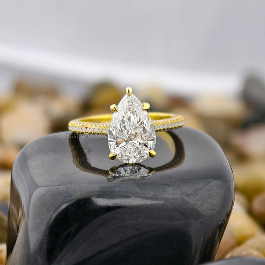 Pear Cut Pave Setting Ring

