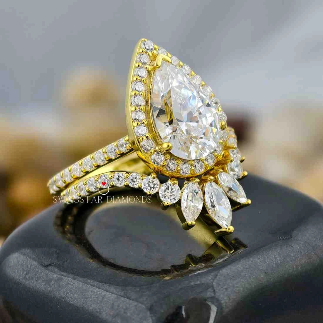 Pear Cut Ring With Marquise Full Eternity Band
