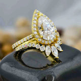 Pear Cut Ring With Marquise Full Eternity Band
