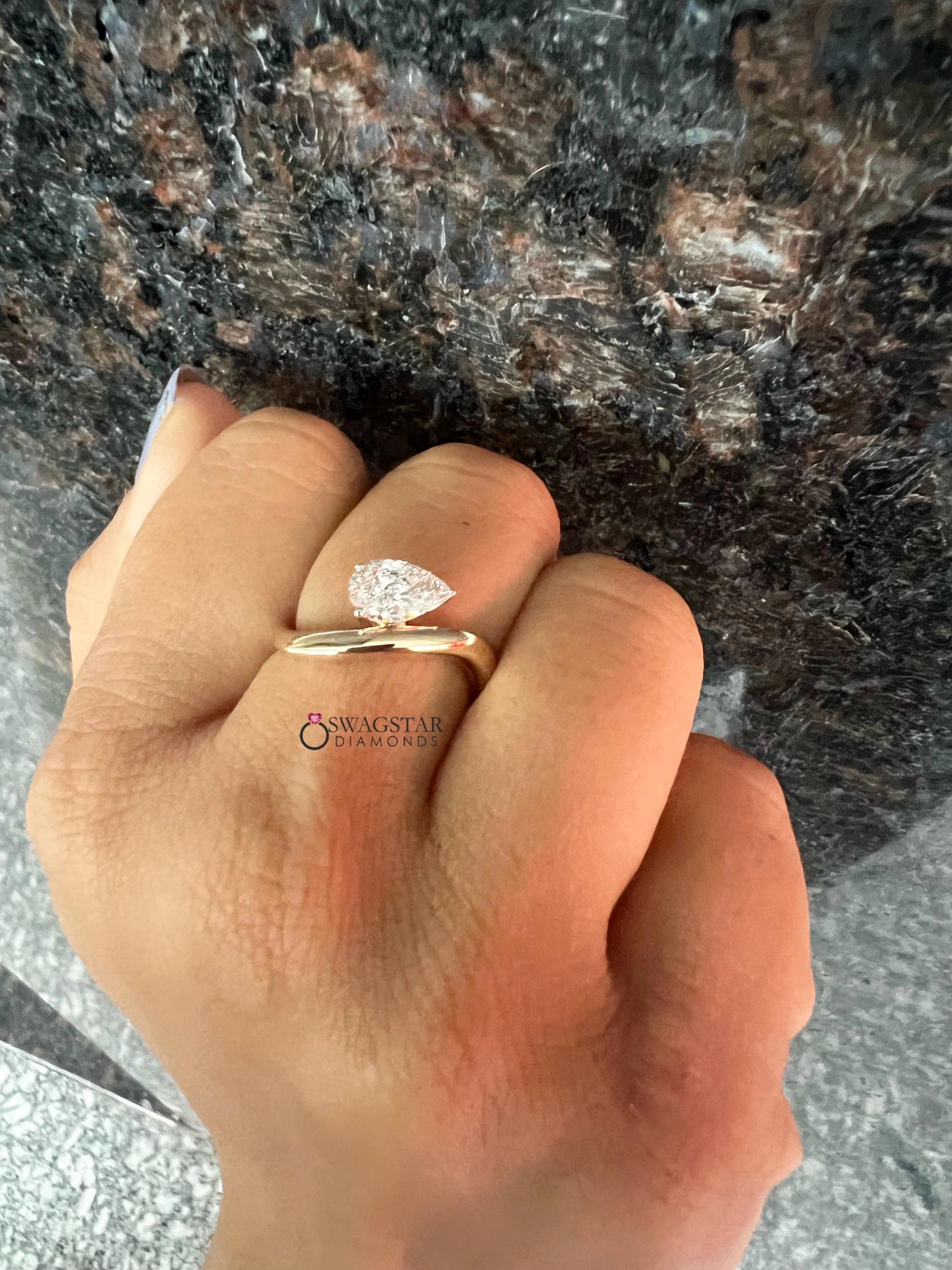 Pear Cut Unique Engagement Ring for Her