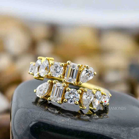 Pear & Emerald Cut Bypass Band