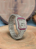Pink Moissanite Women Watch