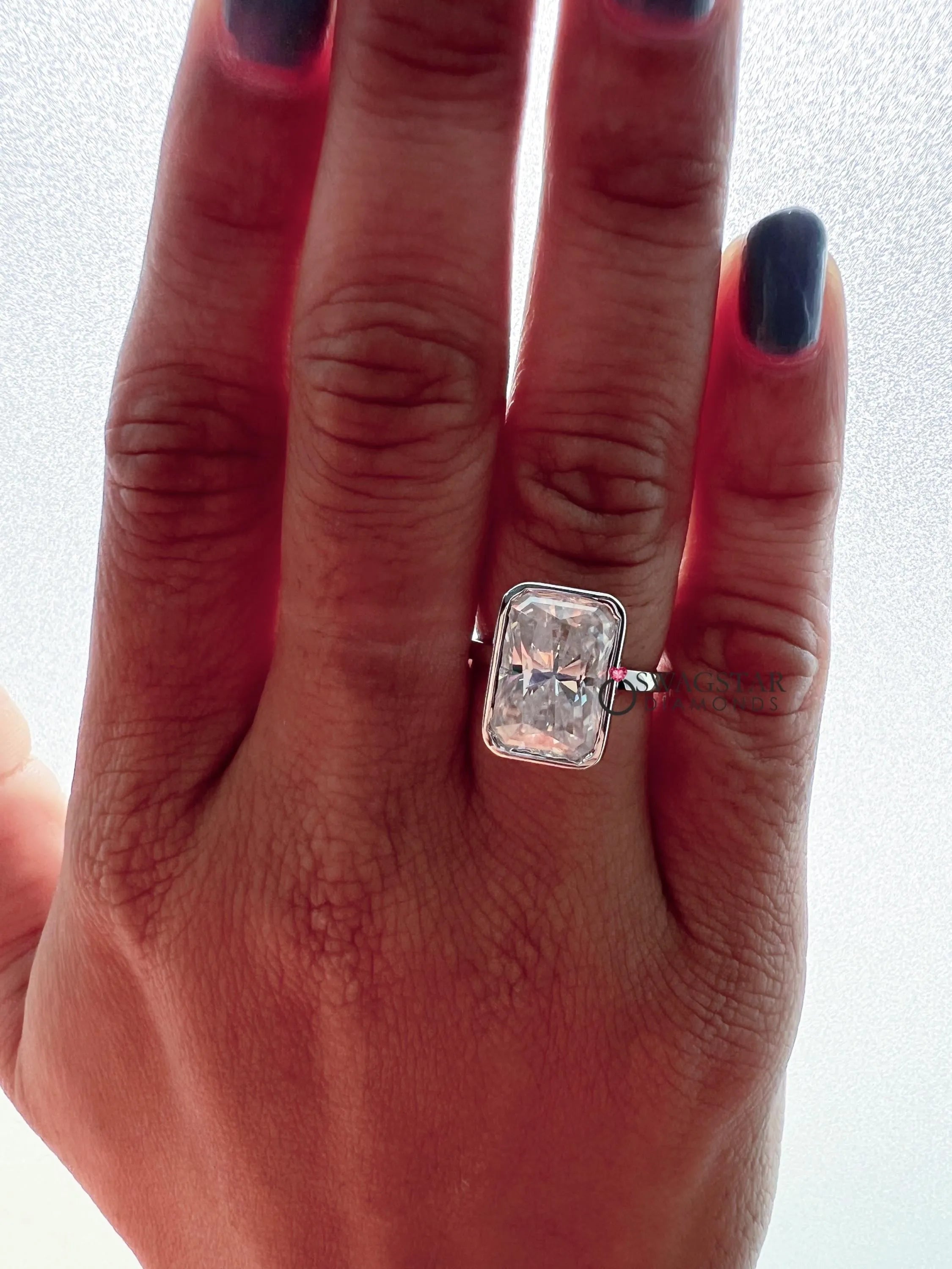 Radiant Cut Bezel Set Engagement Ring