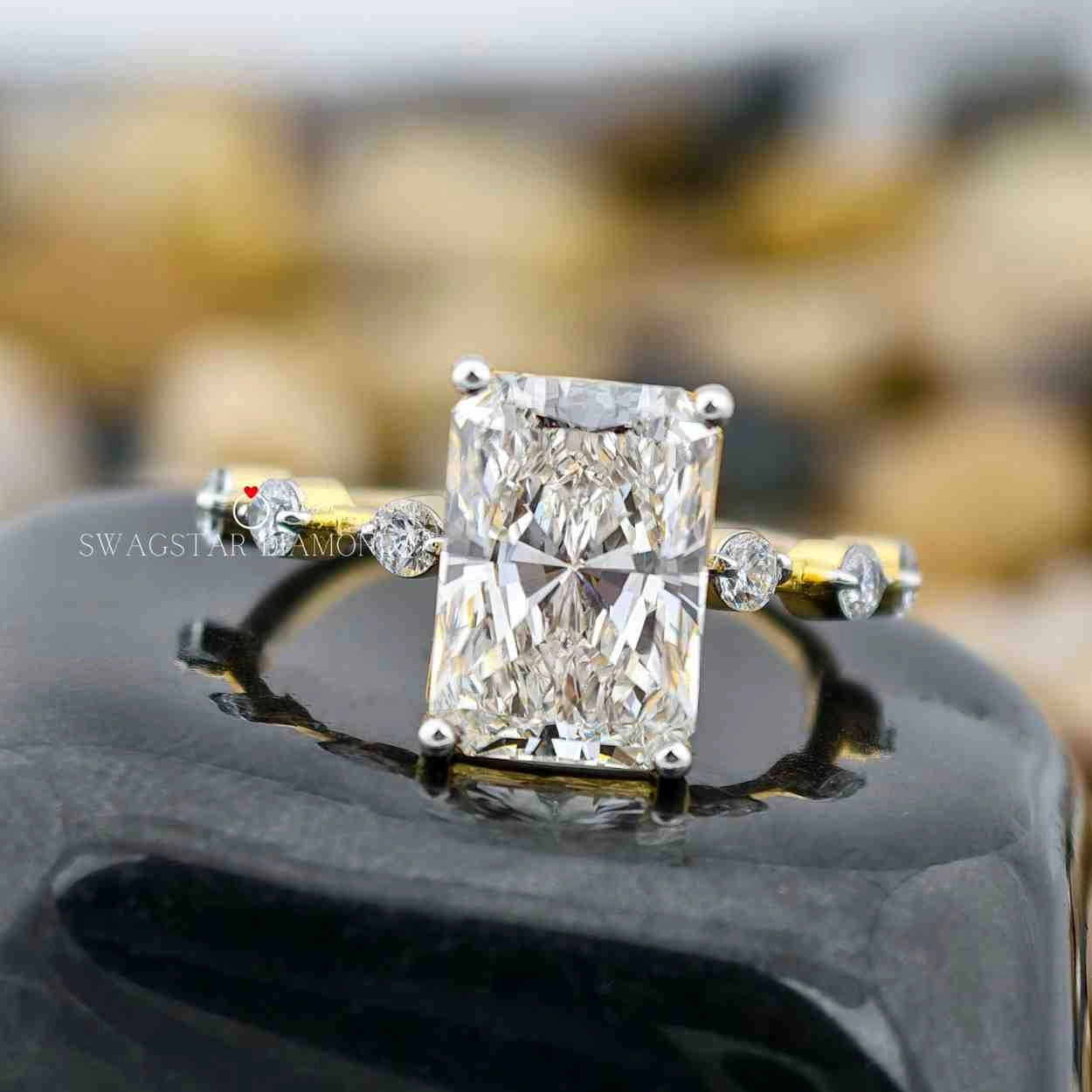 Radiant Cut CVD Diamond Ring 