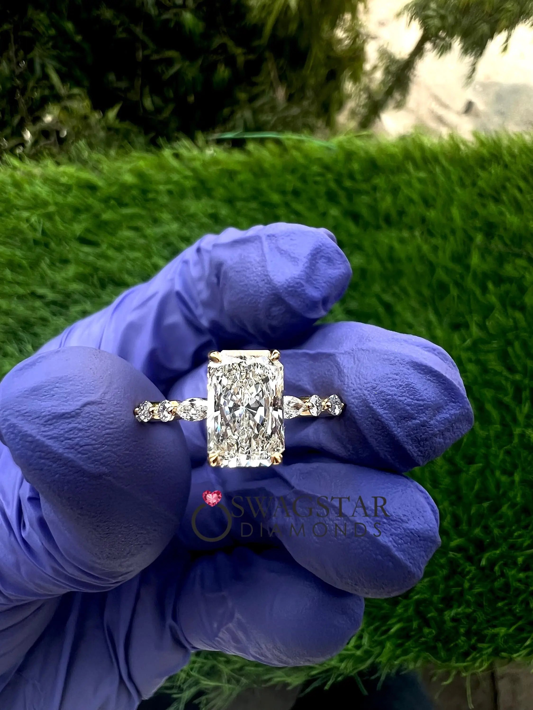 Radiant Cut Lab Diamond Ring.