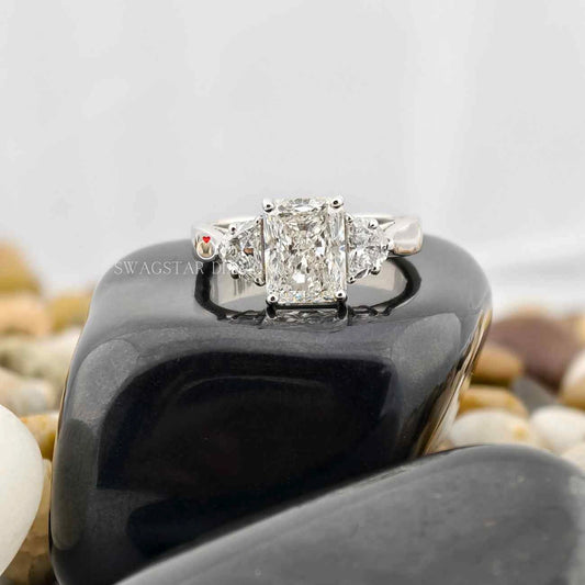 Radiant Half Moon Cut Wedding Ring