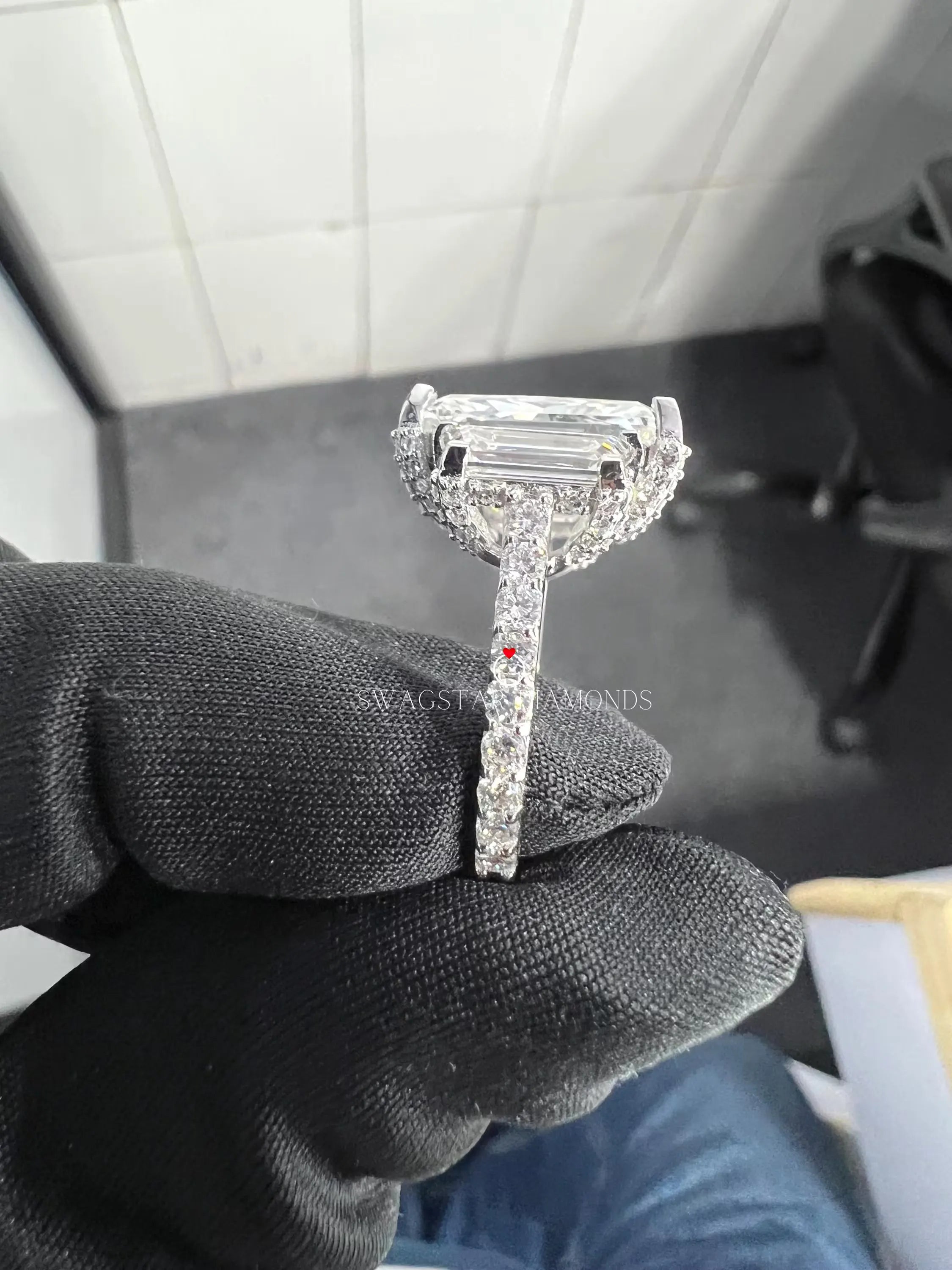 Radiant Trapezoid Cut Wedding Ring