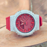 Red Silicon Belt Moissanite Watch