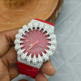 Red Silicon Belt VVS Moissanite Watch.