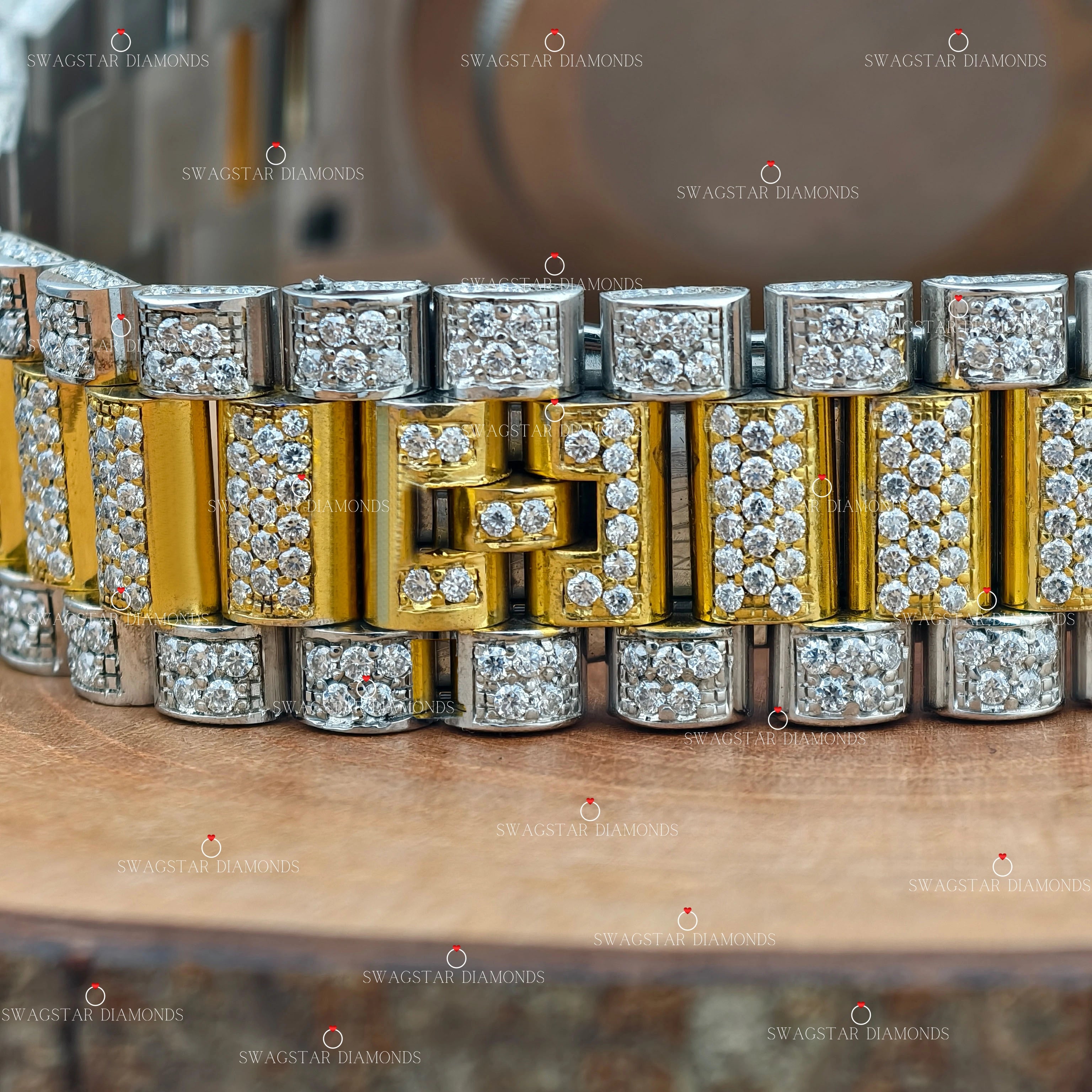 Roman Dial_ Two Tone Moissanite_Watch