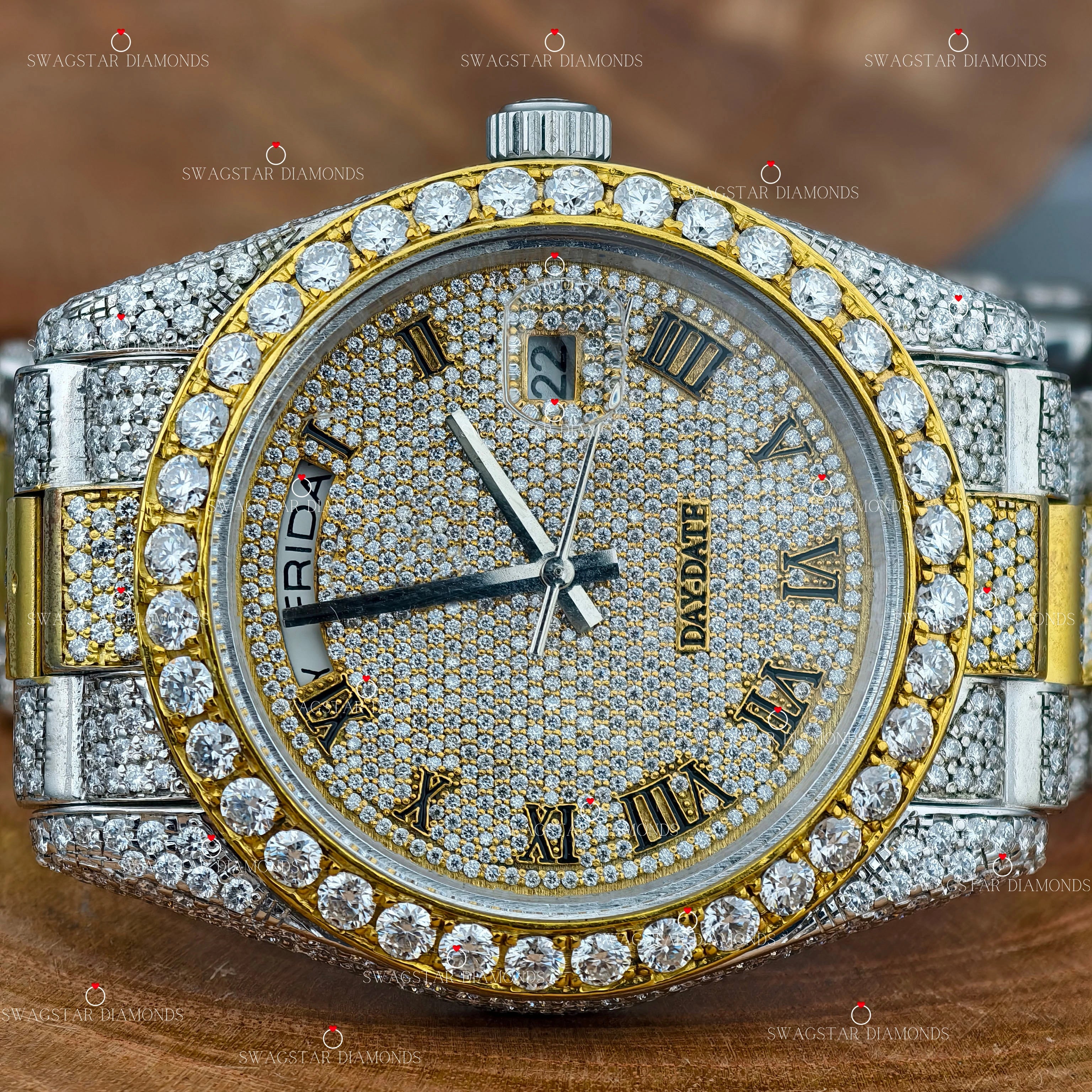 Roman Dial_ Two Tone Moissanite_Watches