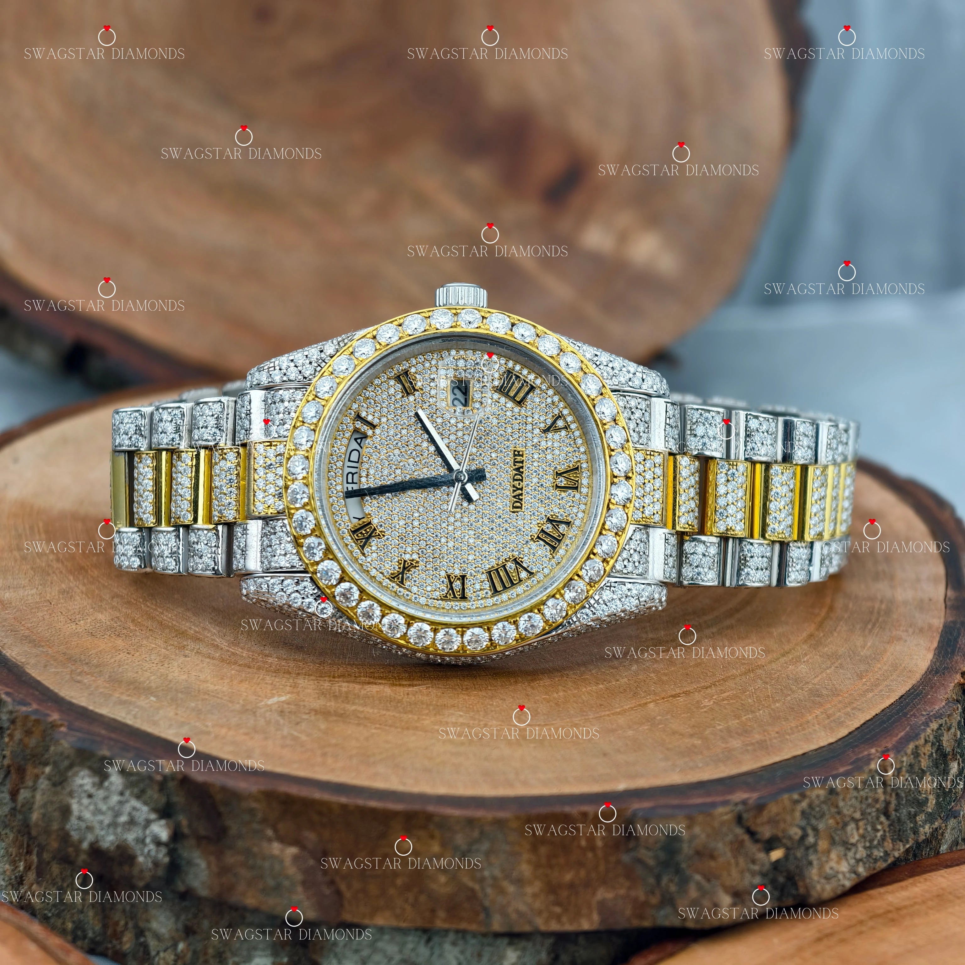 Roman Numeric Moissanite Watch