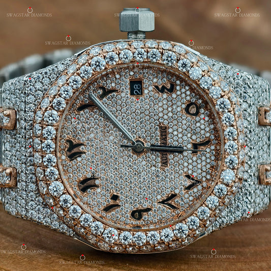 Rose Gold Plated Moissanite Watch