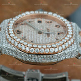 Rose Gold Plated Moissanite Watch For Gift