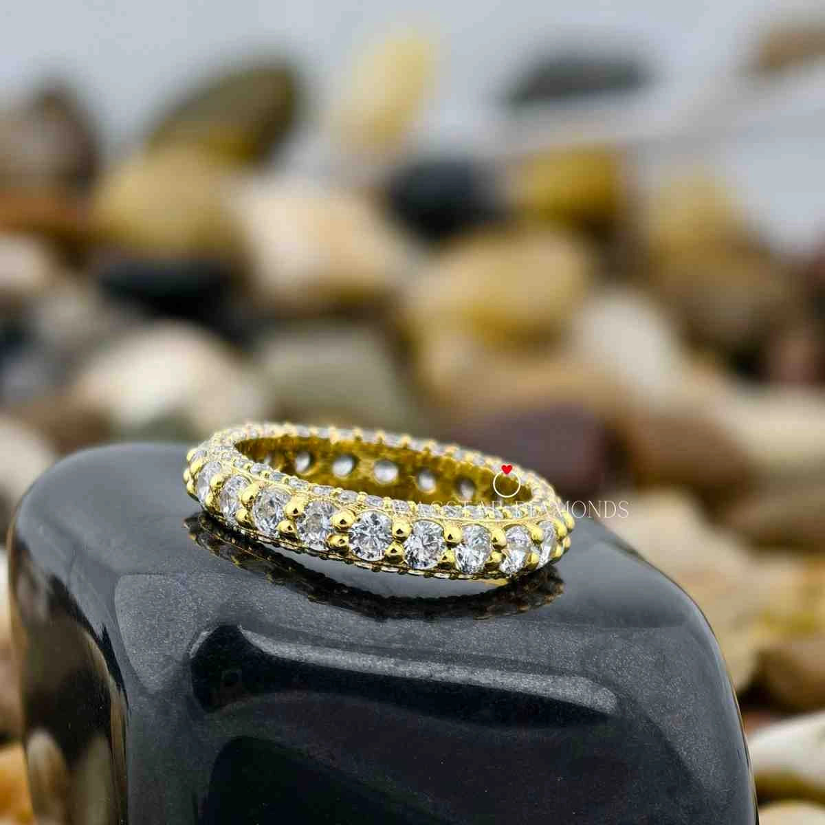 2.90 Carat Round Cut CVD Diamonds Full Eternity Wedding Engagement Band For Her