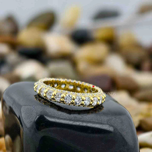 2.90 Carat Round Cut CVD Diamonds Full Eternity Wedding Engagement Band For Her