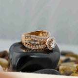 Round Cut Art Deco Cluster Ring 