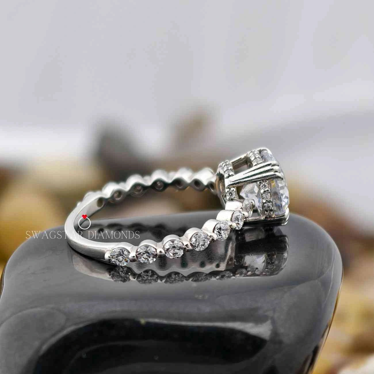 Round Cut Bubble Band Rings