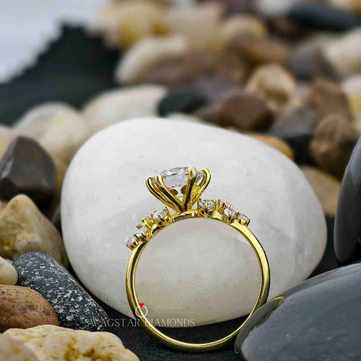 Round Cut CVD Diamond Ring