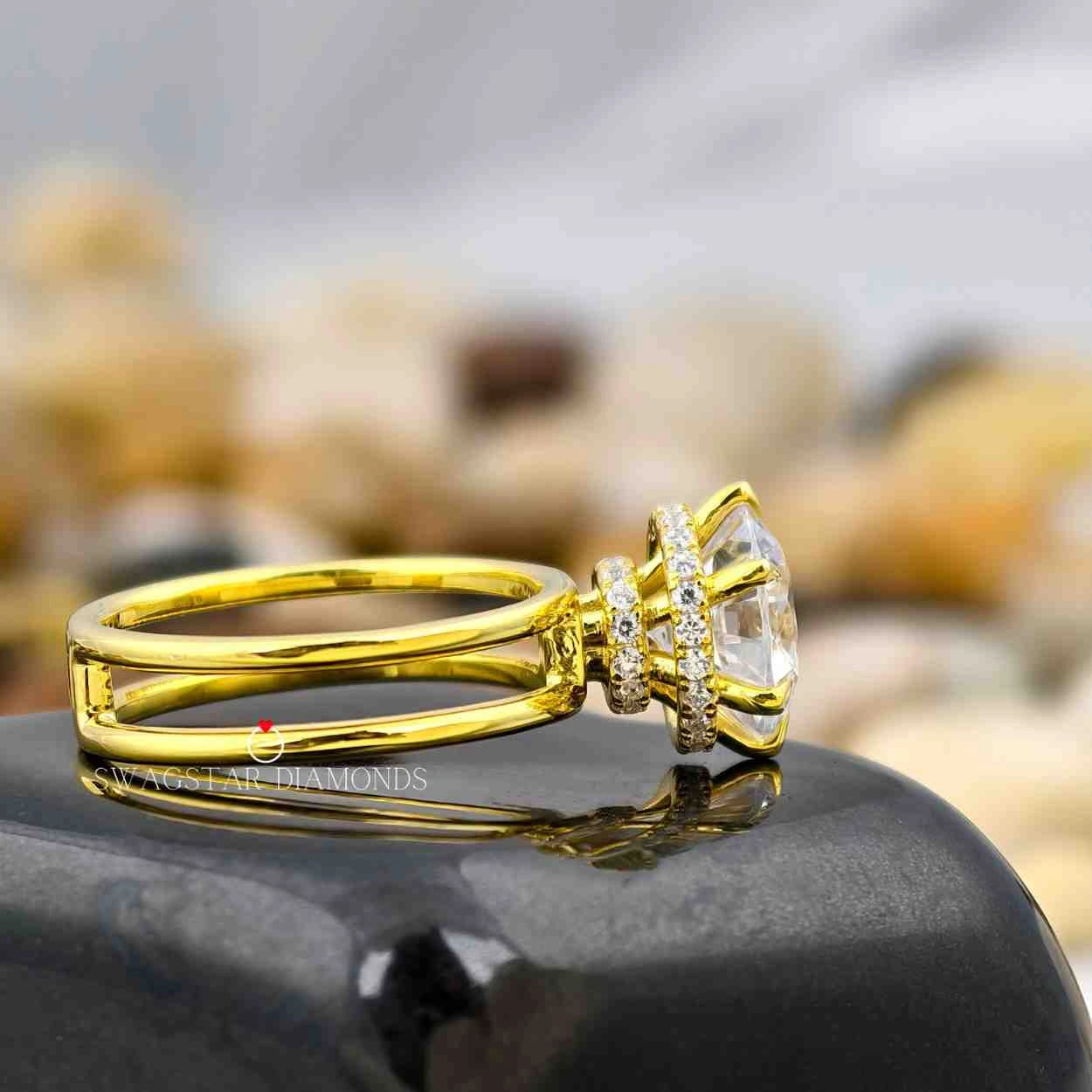 Round Cut Double Band Ring