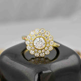 Round Cut Double Halo Wedding Ring