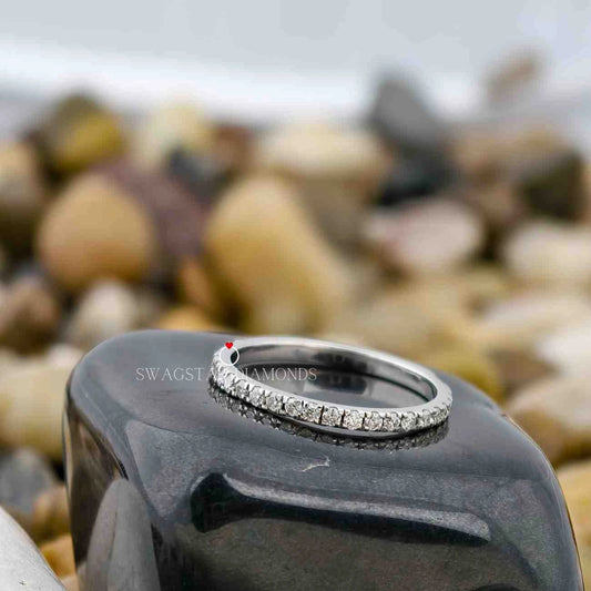 Round Cut Half Eternity Stack Band